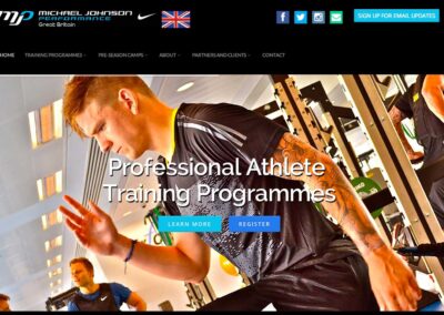 The image features a Footballer training at the Michal Johnson Performance Organization in Great Britain.