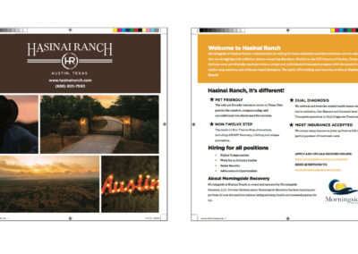 Hasinai Ranch Take Away designed using Adobe InDesign and Photoshop.