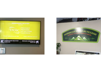 Examples of internal marketing I designed for electronic signage and wall graphics.