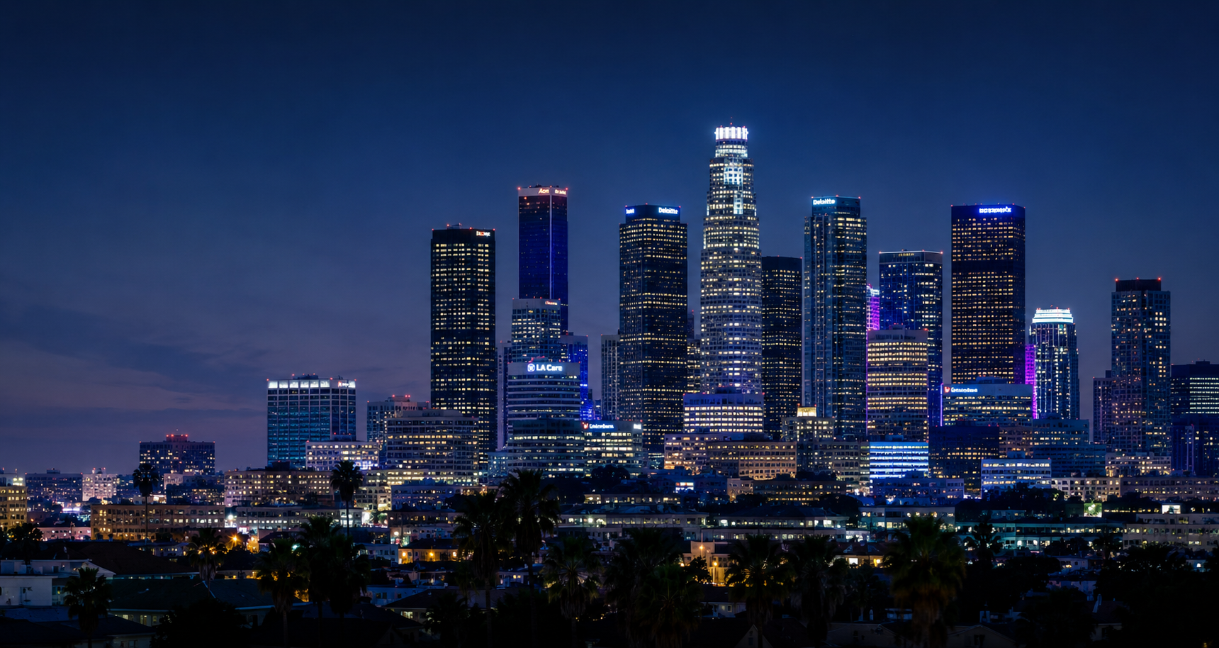 Los Angeles skyline at night
